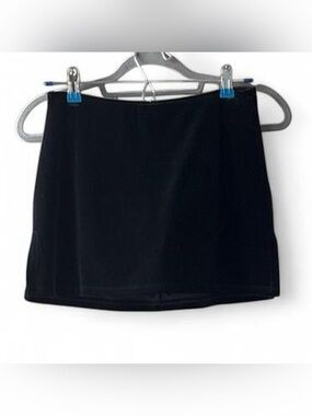 Vintage 90s Evolution Not Revolution Black Velvet Mini Skirt Skort Size S